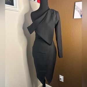 Lavish Alice Black One-Shoulder Dress